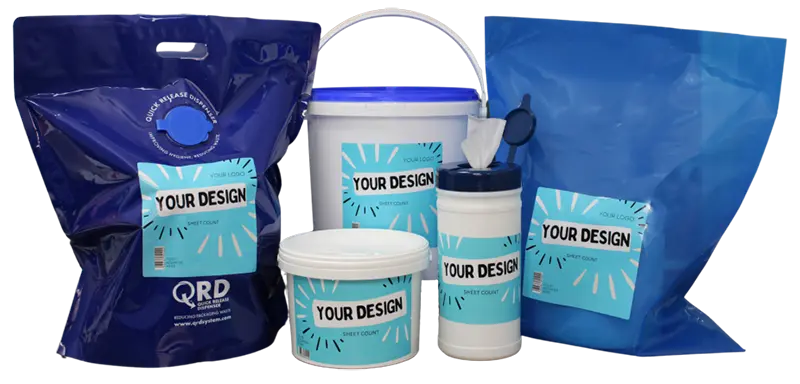 Bespoke wet wipes with own solution chemical and private label to cater directly for your customer’s needs.